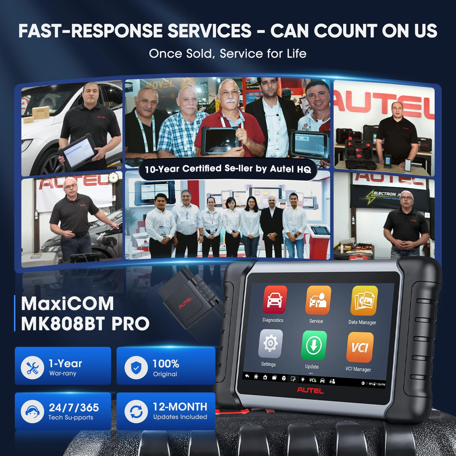 新品・日本語設定 最新版 Autel MK808S OBD2 診断機 DPF再生 Autel