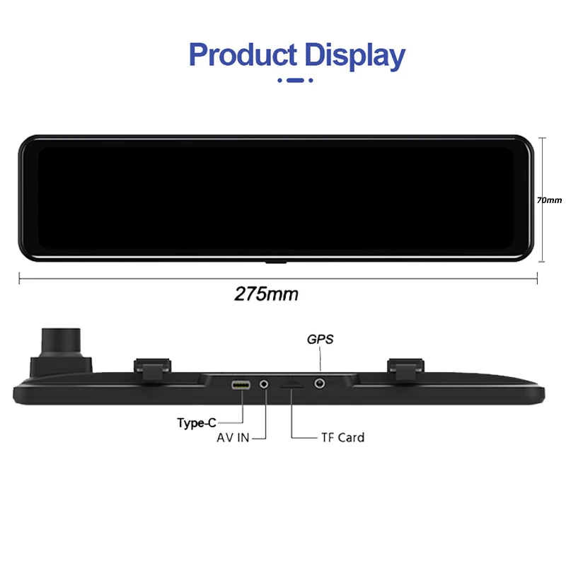4K WIFI Dashcam 12Inch Car DVR RearView Mirror Recorder Dash Cam Support 1080P Sony Black Box Rear View Camera Acesssories ACCEO