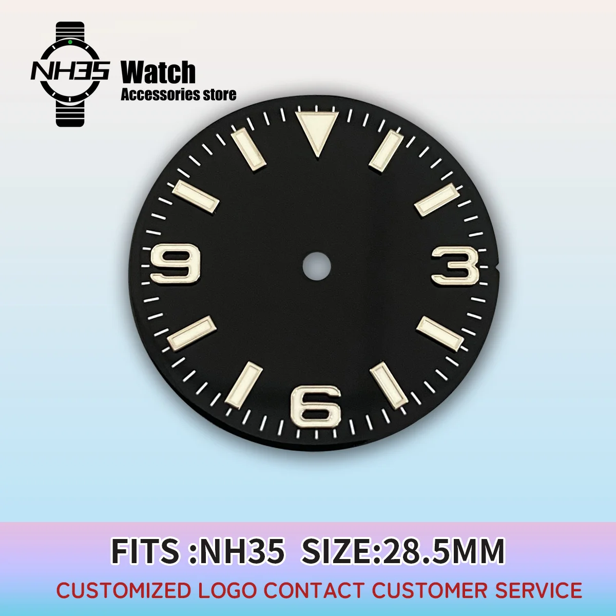 NH35 Watch Sterile 369 Dial For NH35 NH36 NH38 Sunburst Black Blue Green Gold Dial Arabic Numerals Accesories Parts