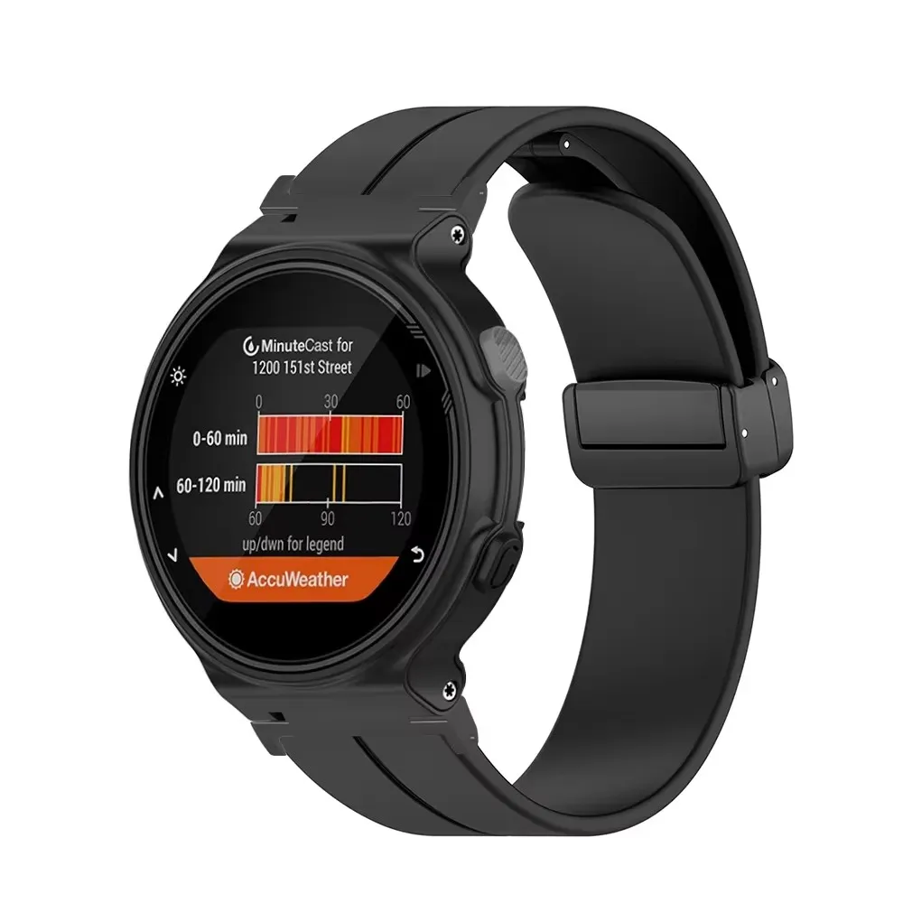 Stylish Magnetic Folding Buckle Silicone Watch Strap Replacement