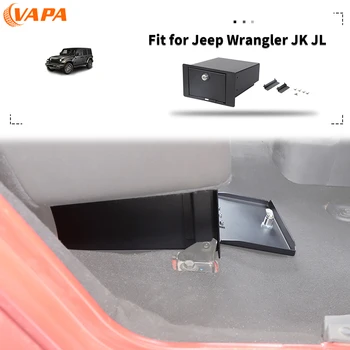 Car Rear Seat Under Strongbox Organizer Storage Safety Box for Jeep Wrangler JK JL Stowing Tidying Accessories