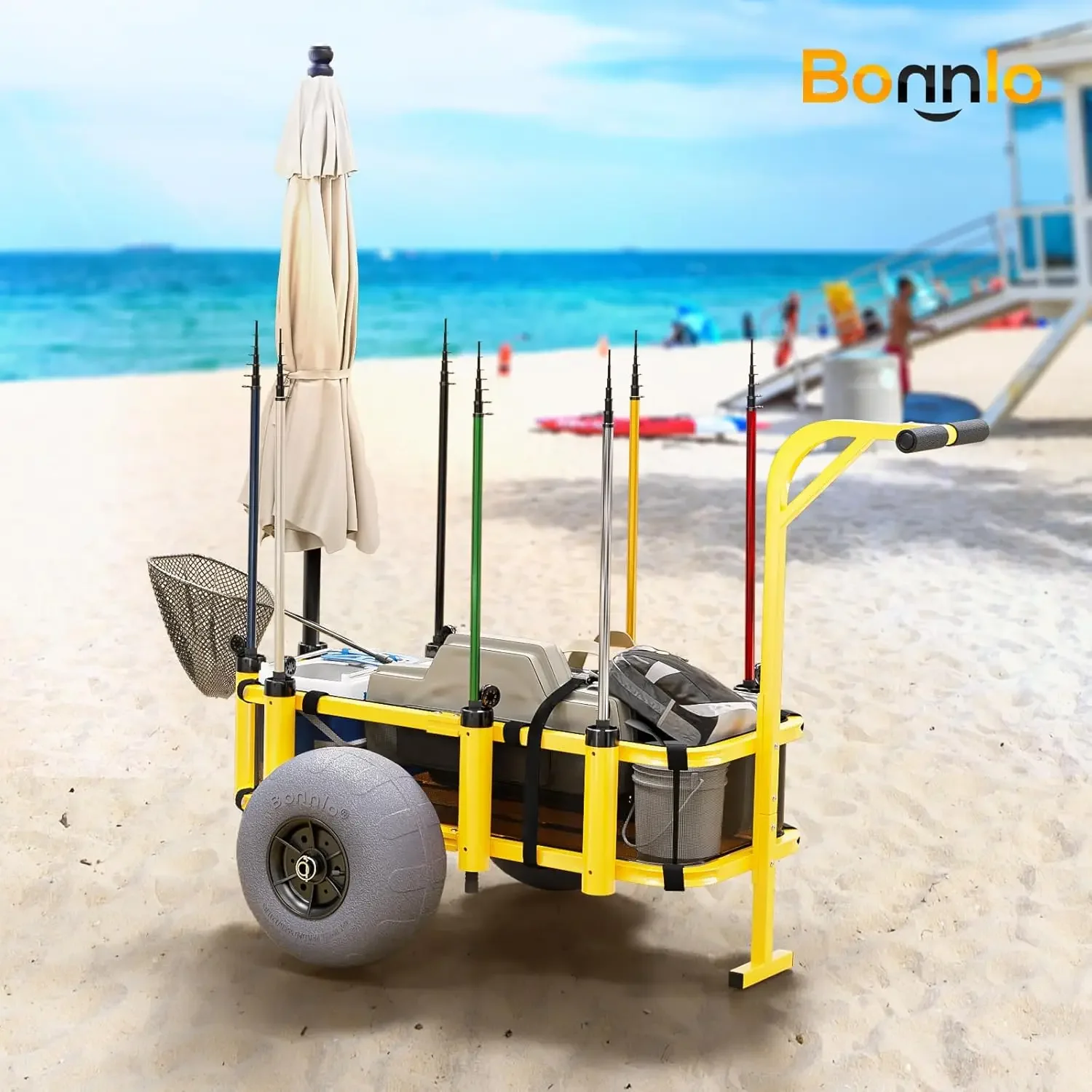 Fishing Cart, Beach Wagon with fishing rod holders 4