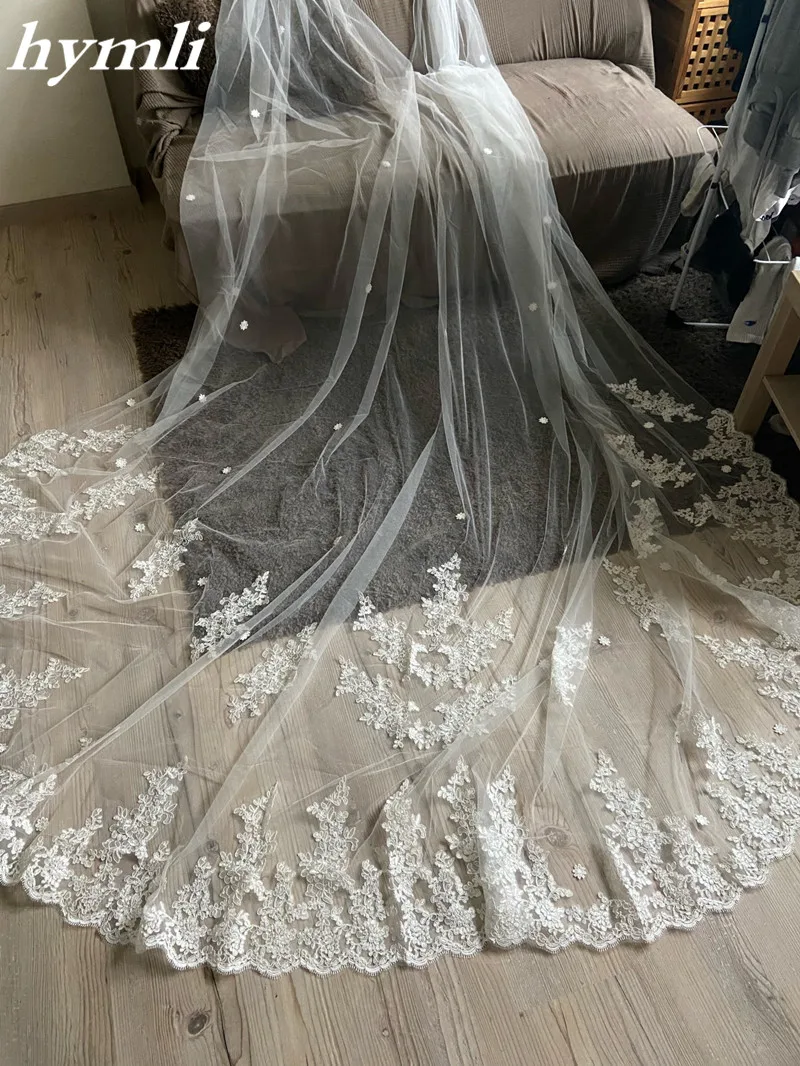 Bridal Cape Veil Wedding Veil Lace Applique Wedding Cloak 118" Long * 110" Wide bridal veil
