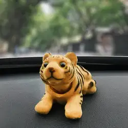Adorable Bobble Head Dog Ornament for Car Dashboard or Tabletop Décor (Yellow Tiger)