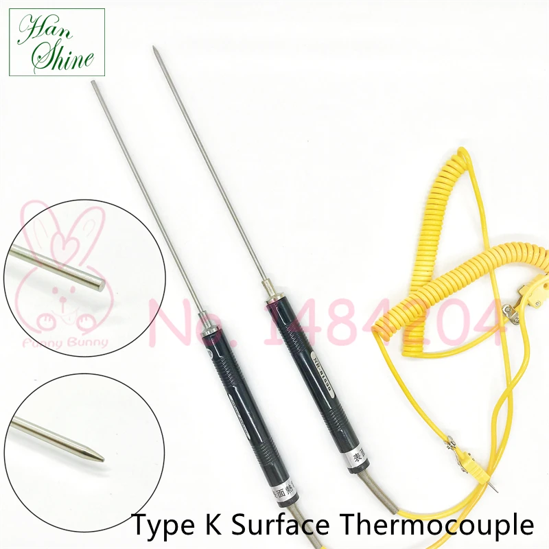 K 타입 표면 열전대,-50  500 ℃, Φ3mm, L = 175mm 프로브, 평평한 날카로운 바늘 팁, 휴대용 온도 센서, 1m 케이블