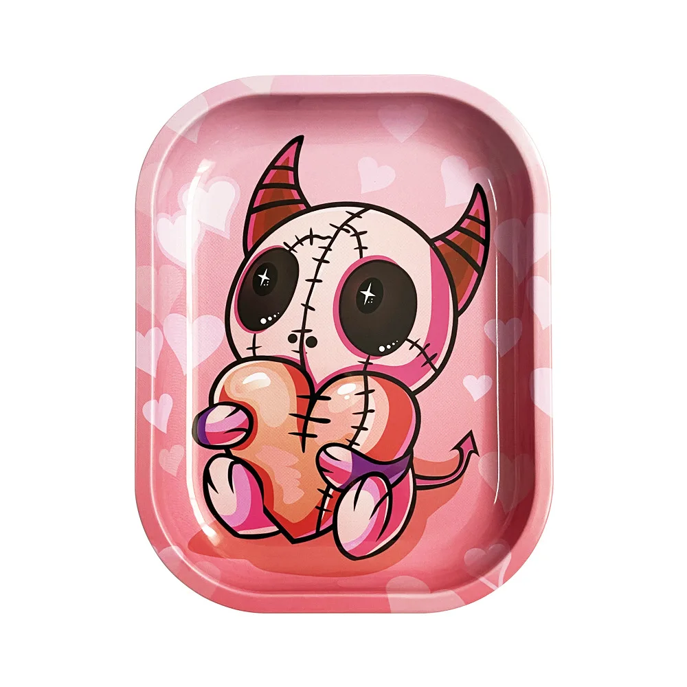 180*140mm Storage Case Metal Tray Rolling Tinplate Smoking Accessories Snack Dried Fruit Organizer Dessert Food Plate 5