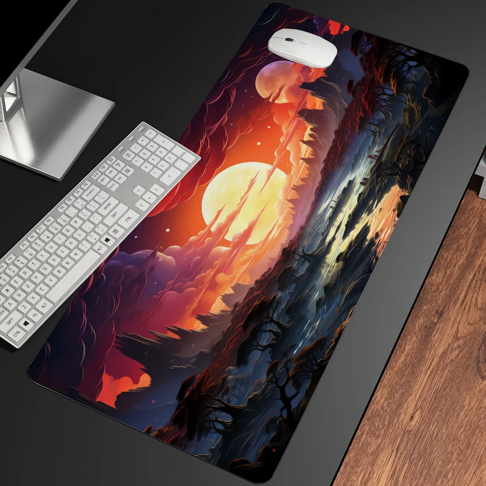 

Illustration Style Mousepad Large Gaming Mouse Pad LockEdge Thickened Computer Keyboard Table Desk Mat