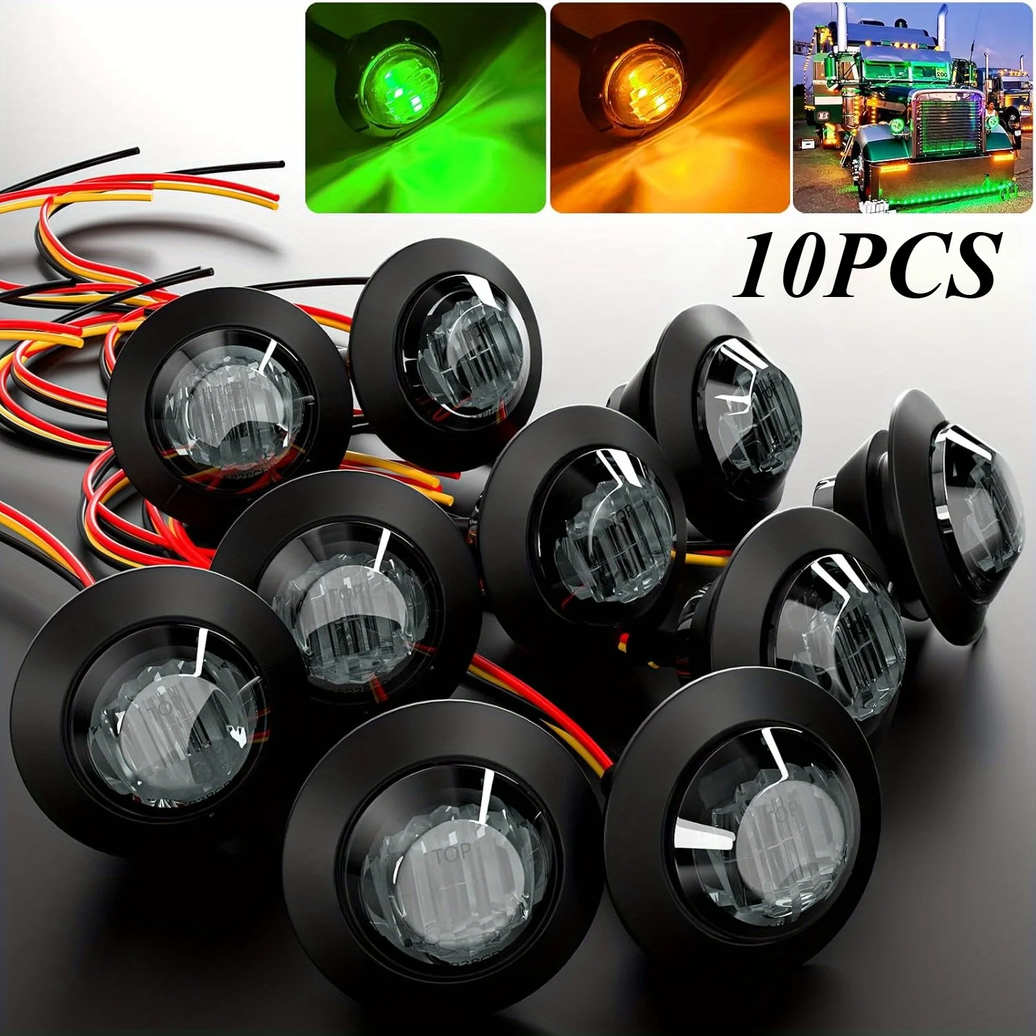 LED Side Marker Lights Clearance Signal Lamp Indicators 10PCS for Truck Trailer boat