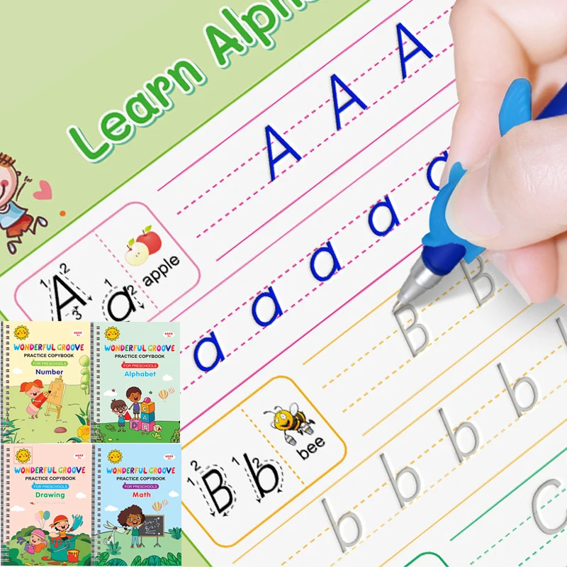 

Copybook for Calligraphy Free Shipping French Copybooks Pen Magic Copy Book Free Wiping Children's Kids Writing Sticker Practice