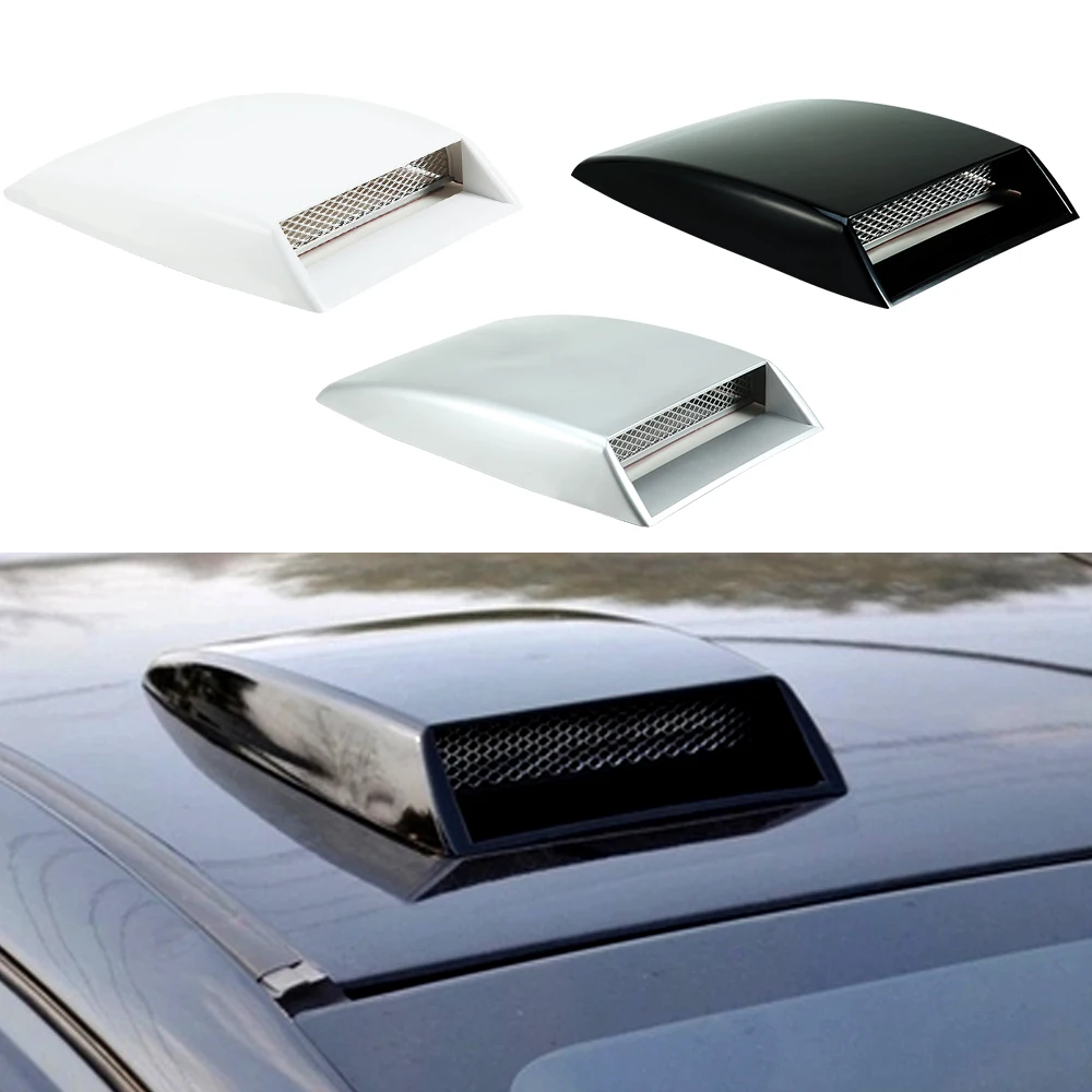 Universal Car Hood Scoop Sticker – Self-Adhesive ABS Air Intake Vent Decal, Black, 33x25cm