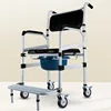 Elderly Toilet Seat with Wheels, Folding Aluminum Alloy Transfer Wheelchair for Disabled Commode Toilet Mobile Toilet Chairs 5