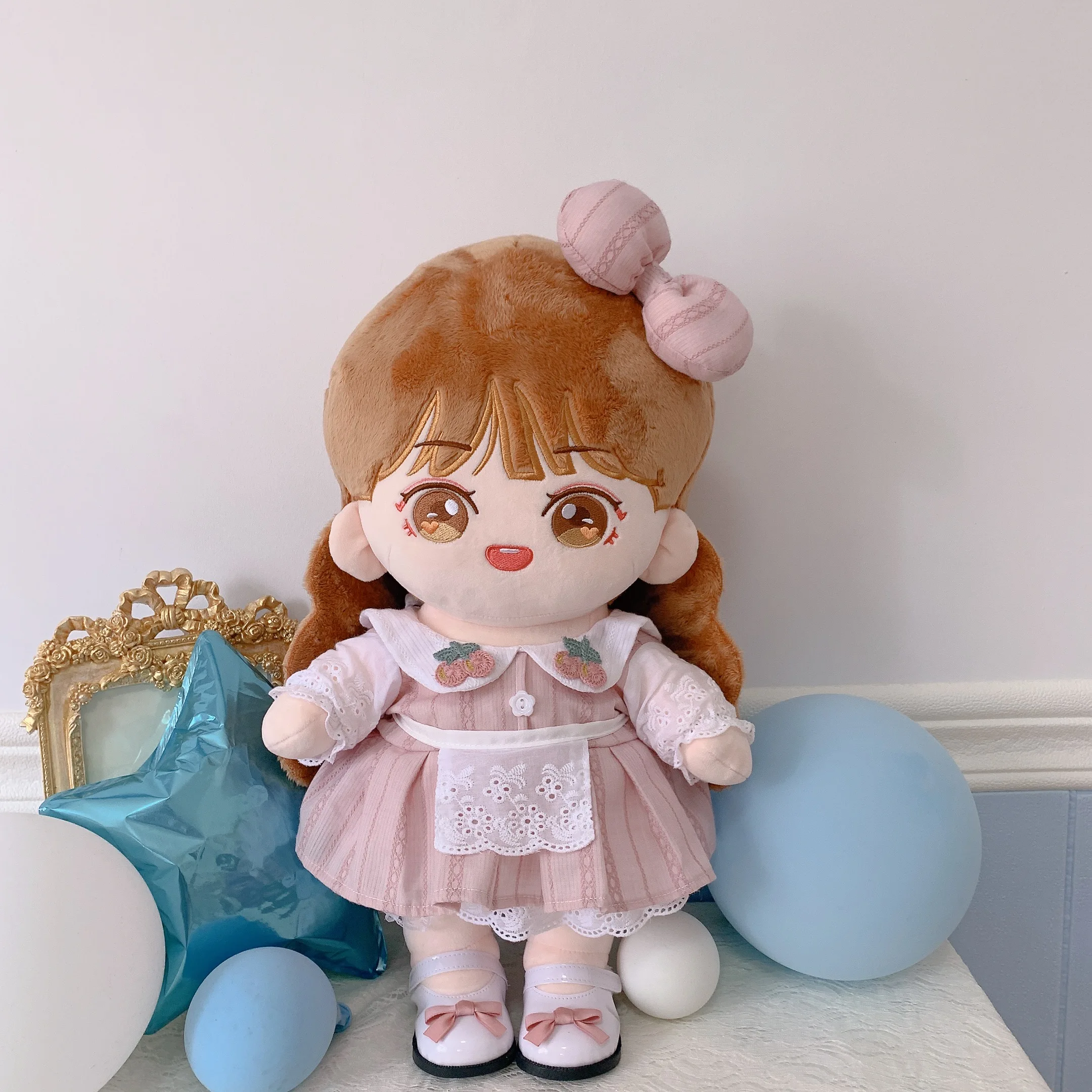 

Handmade 40cm 5pc/set Doll Clothes Maid Dress Bow Tiara Petticoat Shoes Apron Plush Dolls Outfit Doll's Accessories Cos Suit