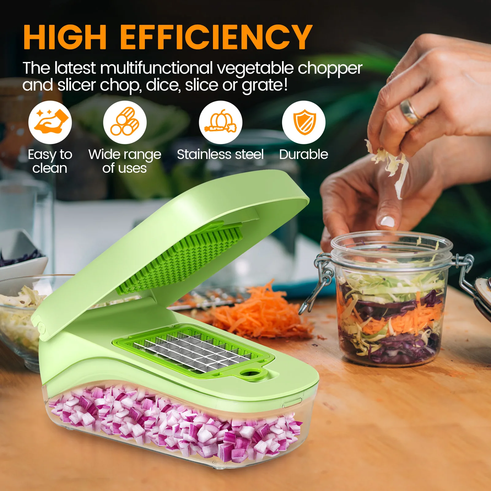 Vegetable Slicer 17 in 1 Multifunctional Vegetable Chopper Handle Food Grate Dicer Cut Kitchen Items