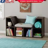 Kids Reading Nook Storage Bookcase Cubes Bench Foam Cushion Playroom Library Durable Wood Composite Childrens Furniture 1