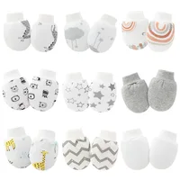 6Pairs/lot Newborn Gloves Soft Cotton Anti-Scratch Gloves Protection Face Baby Boy Mittens Cartoon Printed Girls Infant Supplies 1