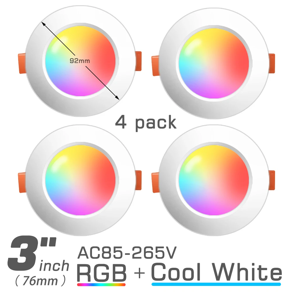 Tanie Kompatybilny z Bluetooth kolorowy Spot LED lampa sufitowa wpuszczane okrągłe sklep