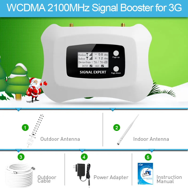 Specialmente Per La Russia! Amplificatore Cellulare 3G Ripetitore 2100Mhz 3G Con Kit Ripetitore Di Segnale Cellulare Yagi 3G