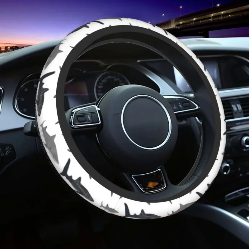 

Shark Tile Pattern Steering Wheel Cover Cute Car Accessories Car Steering Wheel Cover Print Steering Wheel Cover for Men Cars
