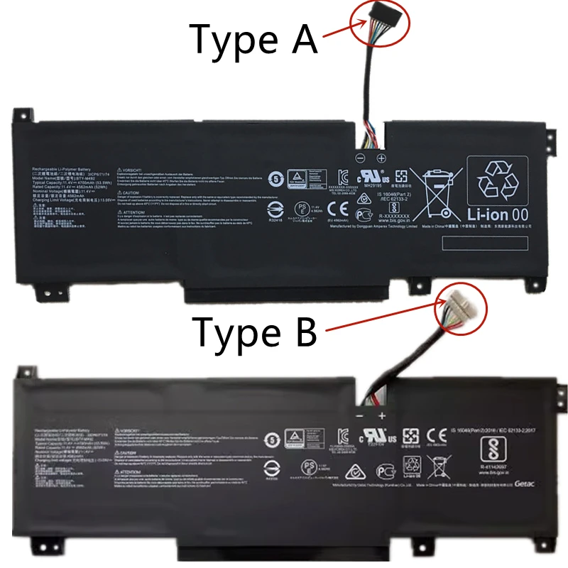 BTY-M492 Accu compatibel met MSI Bravo 15 B5DD Sword 15 A11UD A11UE A11SC Katana GF66 GF76 11UC 11UD 11UE 11UG 11SC 12UD 12UDOK 12UE 12UEO 12UEK WF66 WF76 Cross hair 15 17