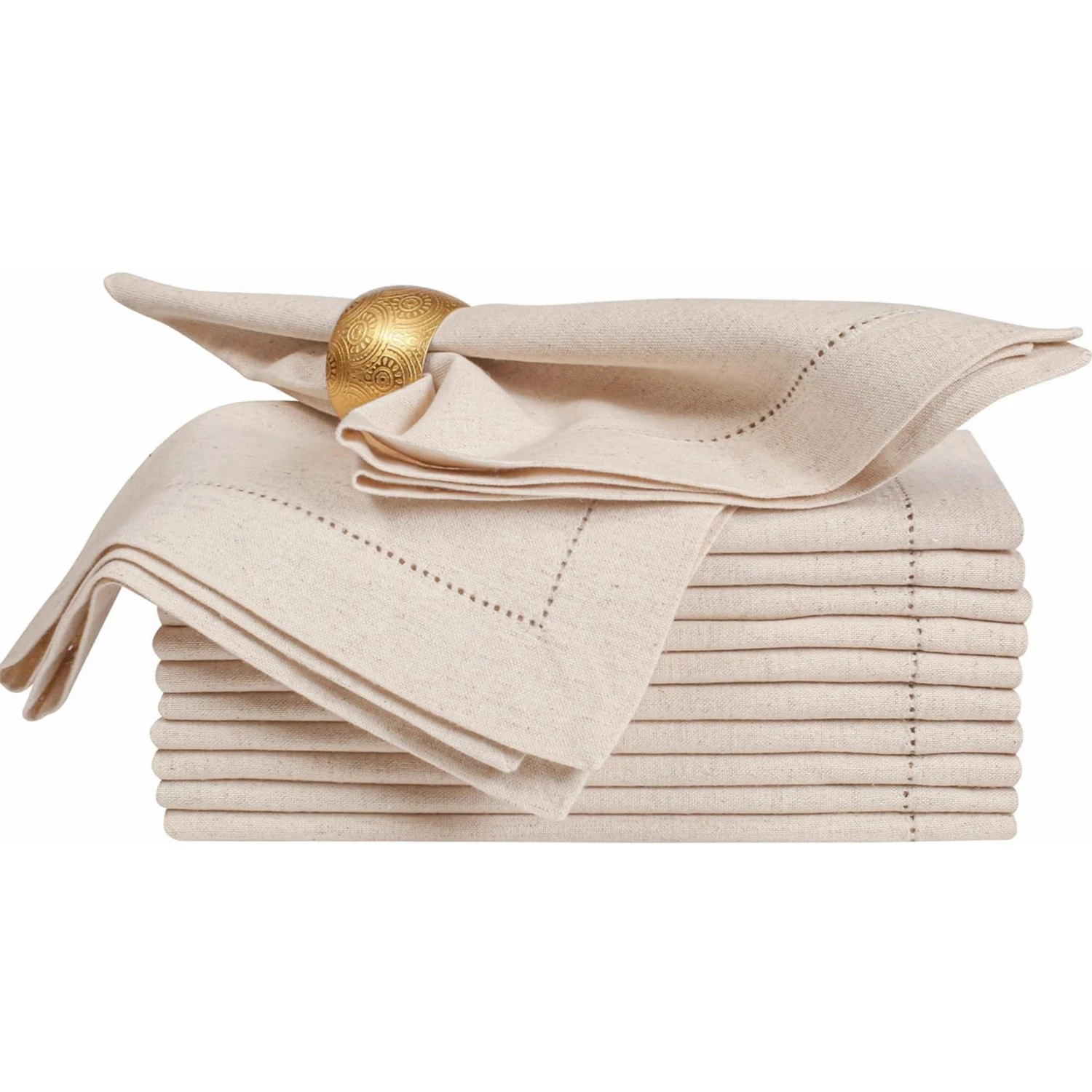 Set of 6 Cotton Cloth Dinner Napkin White Hemstitched Mitered Corners Perfect for Wedding Dinner Parties and Table Decorations 6