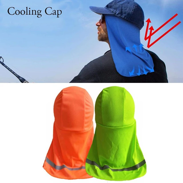 Cooling Cap Elastic Sun Shade Hat Wide Brim Neck Shield Elastic