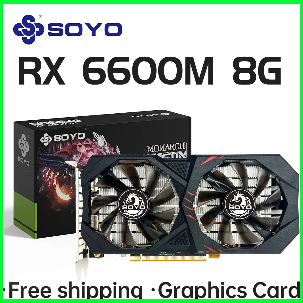 SOYO AMD RX6600M 8 ギガバイトグラフィックスカード GDDR6 128 ビット