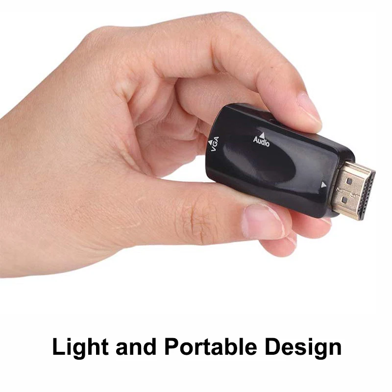 HDMI-compatible to VGA Adapter Male To Female HD 1080P Audio Cable Converter For PC Laptop TV Box Computer Display Projector