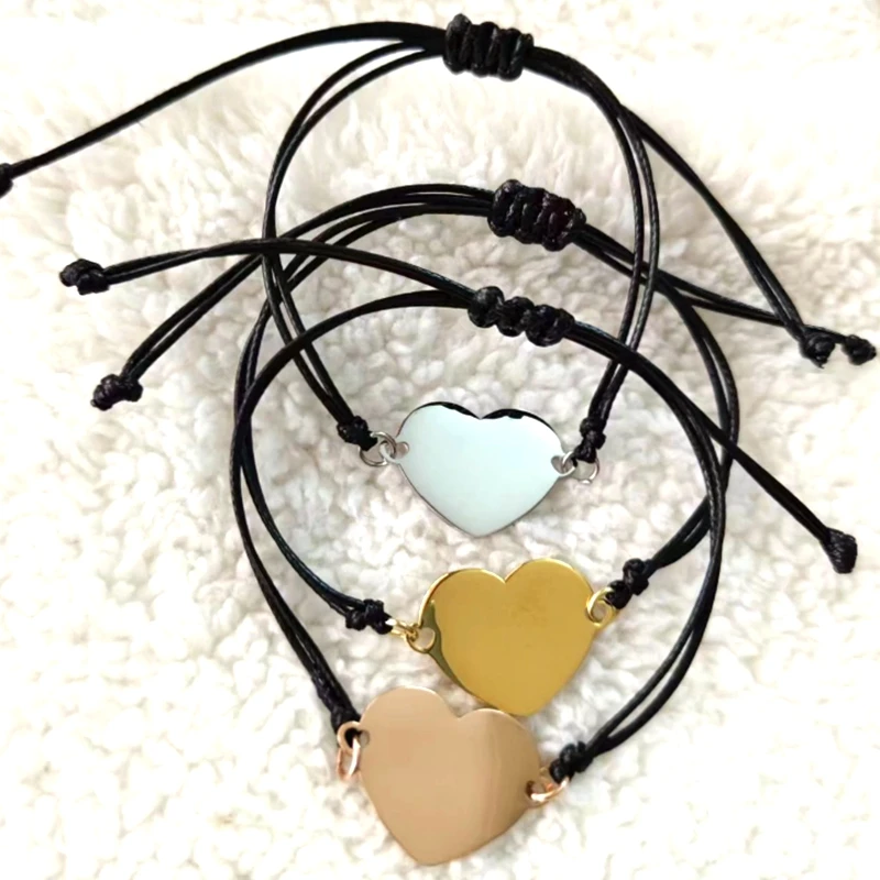 KAQNTUD Paar Armband Set - Geflochtene Herz Armbänder Mit Kordel