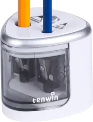Dual-Hole Electric Automatic Pencil Sharpener for Home, Office, School, and Art Supplies (WHITE)