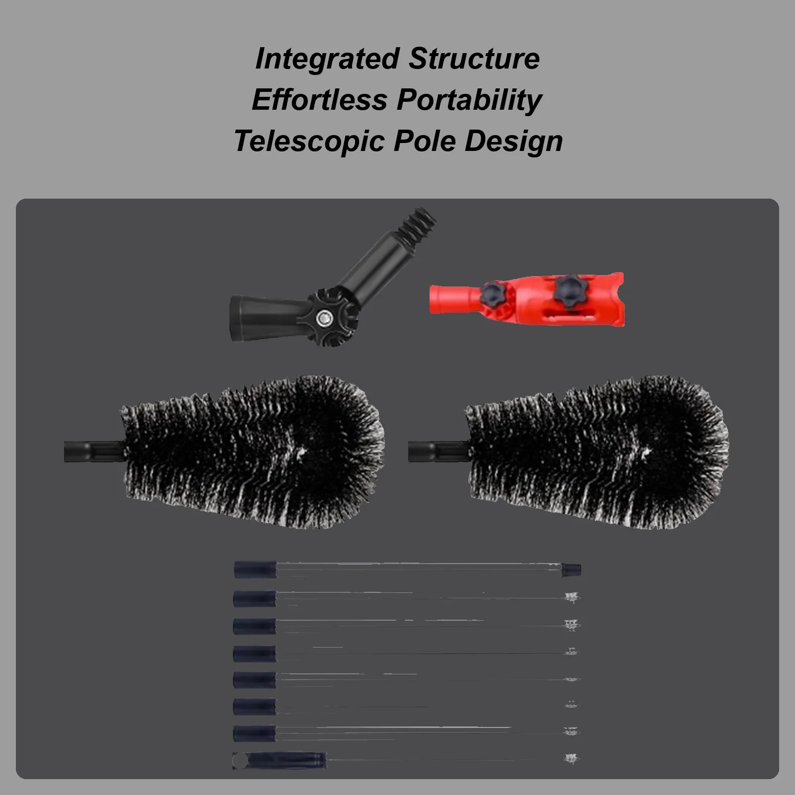 כלי ניקוי גזר מהקרקע מברשת ניקוי עם עמוד טלסקופי ללא צורך במדרגות עמוד ארוך באורך 10.5 רגל לגג