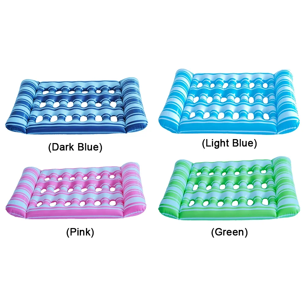 Inflatable Water Sleeping Bed PVC Floating Lounger Air Mattress Foldable Swimming Pool Air Mattress for Swimming Pool Party