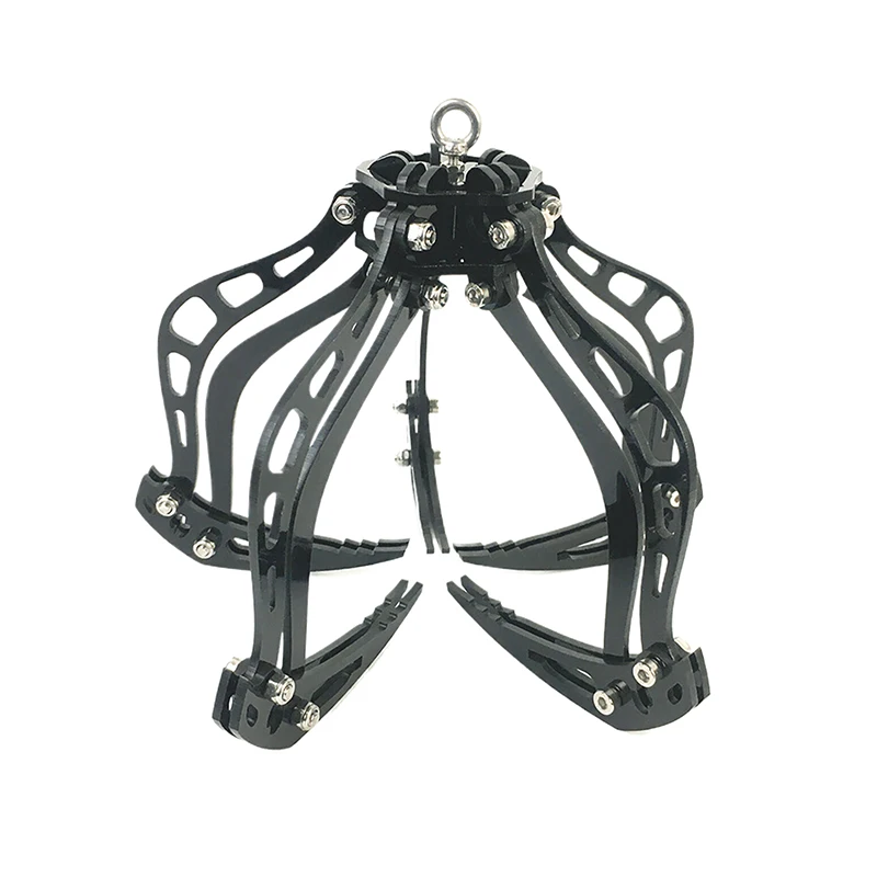 Griffe de sauvetage pour drone installée sur un drone, vue de côté, montrant le système de fixation.