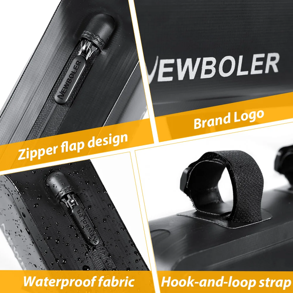 NEWBOLER 2L Fahrradtasche, tragbare Rahmentasche für den Vorderrohr, MTB-Rennrad-Gepäcktasche, große Kapazität, ultraleichte Fahrradtasche – Detail 8