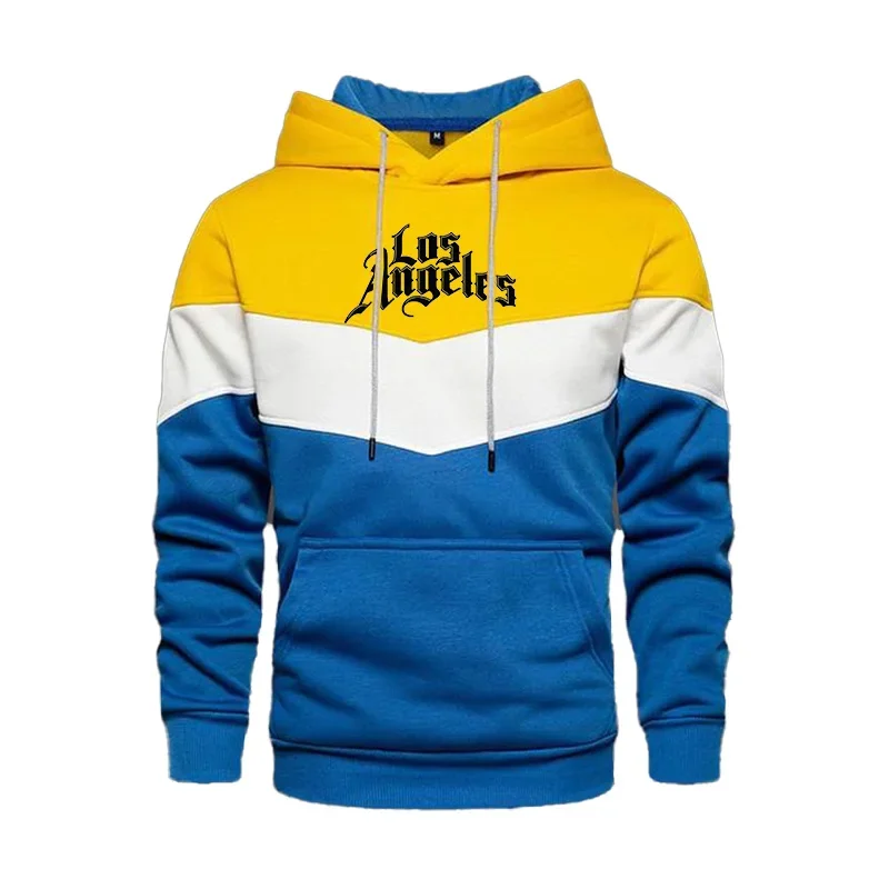 Description Picture 5 of itemMen Splicing Hooded Sweatshirts Fashion Printed Patchwork Hoodies Male Spring Streetwear Casual Pullover Men's Top