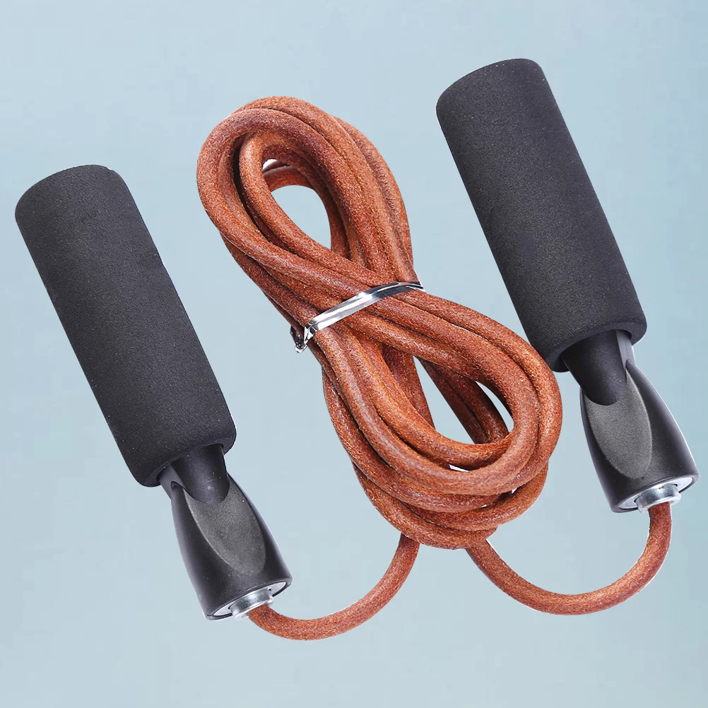 

Professional Cowhide Jump Rope Fitness Boxer Training Skipping Rope Weightloss Workout Excercise Boxing MMA Jumprope