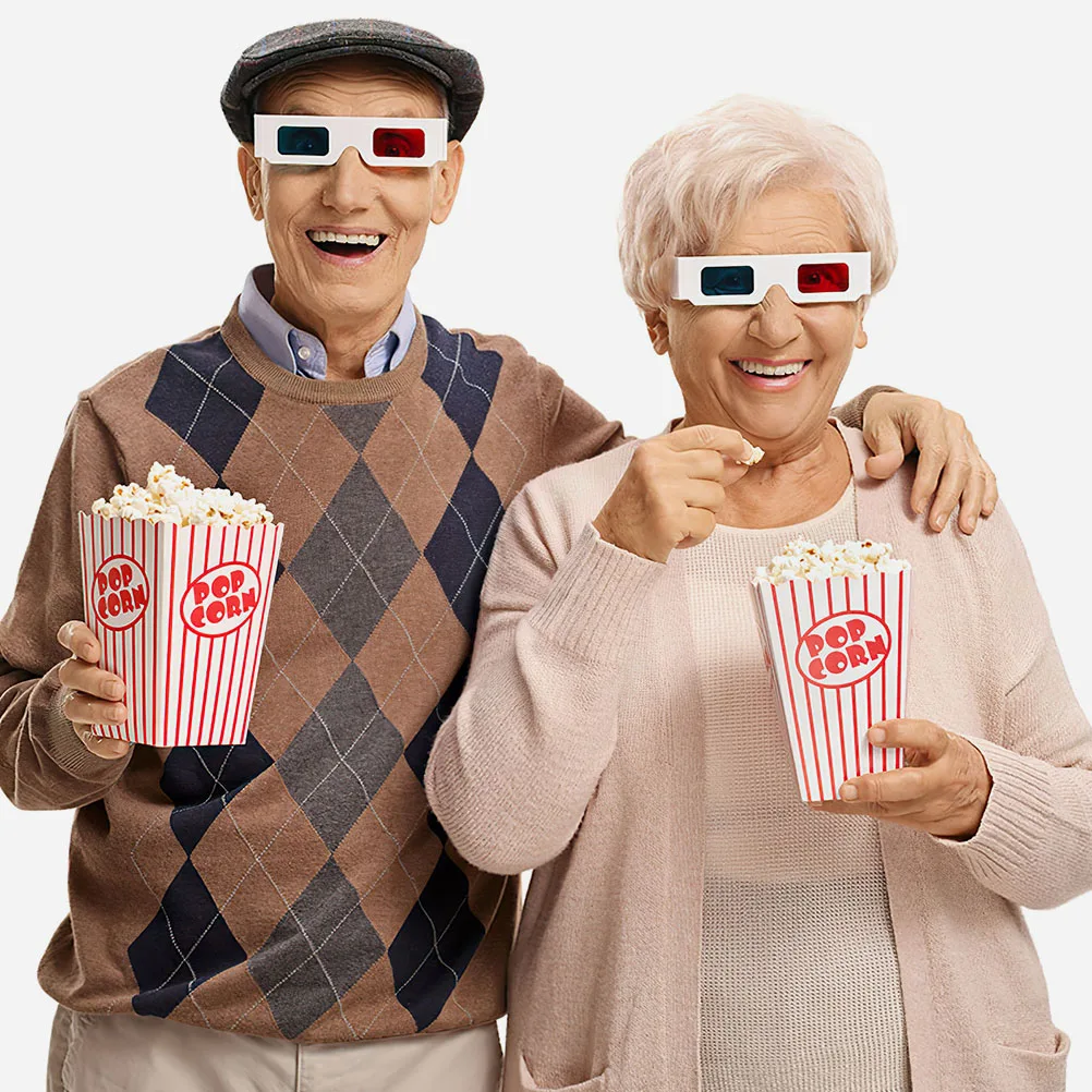 40pcs Paper Glasses Universal 3D Anaglyph Glasses Movie Cinema Anaglyph 3D
