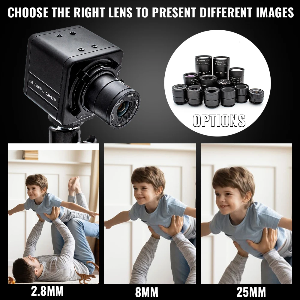 Global Shutter USB Camera 1080P 90FPS Industrial Metal Box With Fixed Focal Lens