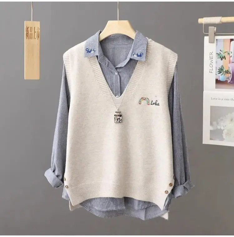 2025 herbst Stapeln Neue Lose Retro Gestrickte Pullover Weste frauen Weste Koreanischen Stil Ärmelloses Top – Detail 6