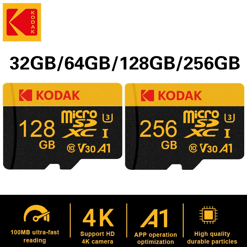 

2Pcs Kodak Original SD Memory Card 512GB 256GB 128GB 64GB TF Flash Card Sd Cards Flash Memory Card With Package SD Adapter