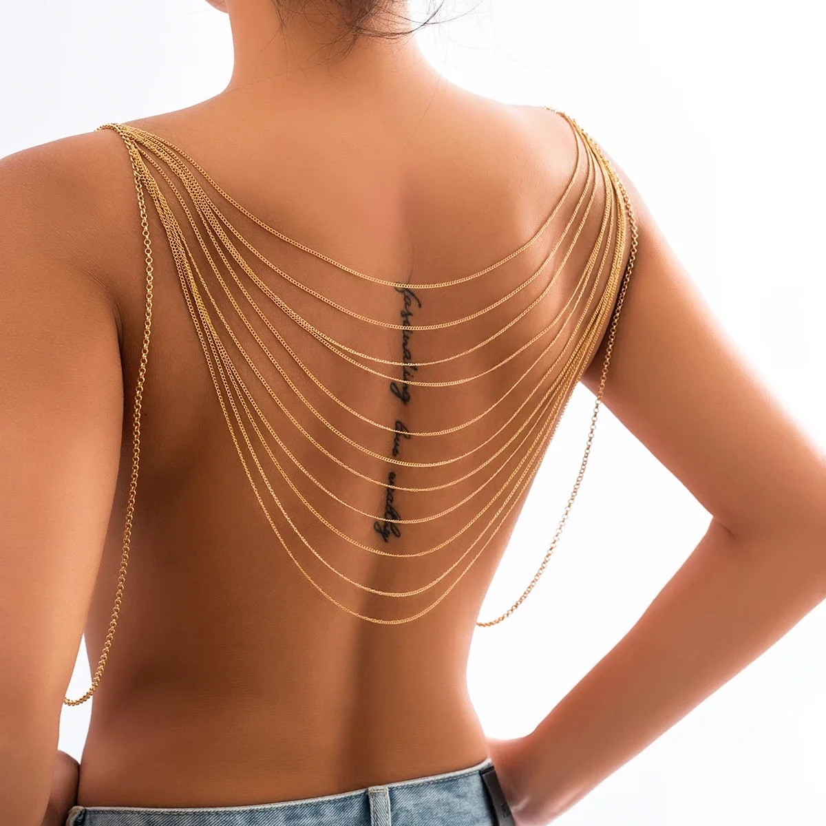 

Многослойная Женская задняя цепочка, летнее бикини, сексуальный бюстгальтер, нагрудное украшение, аксессуары для ночного клуба