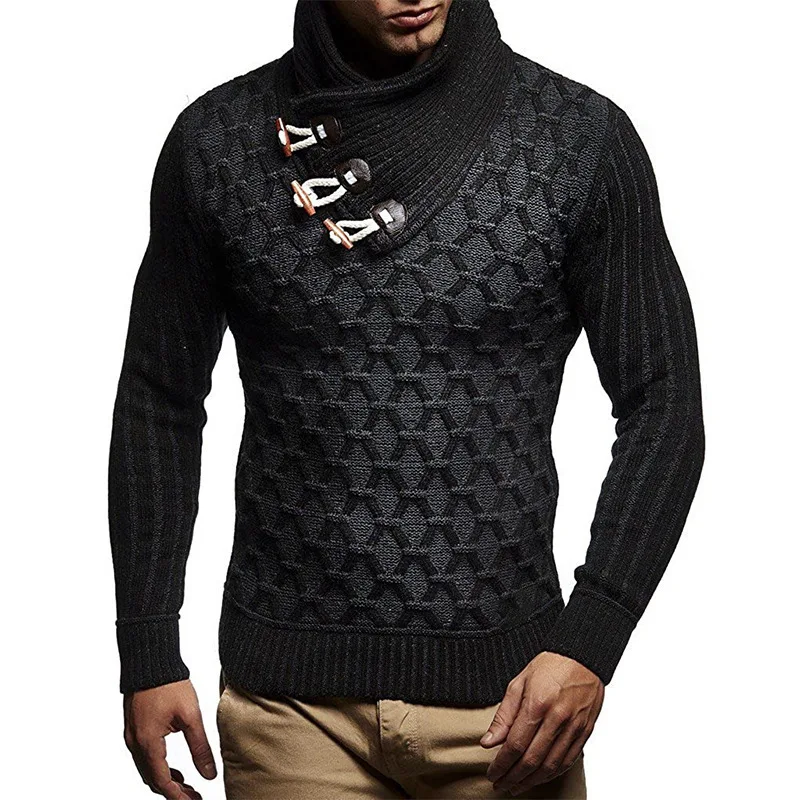 Men's Sweater New Autumn And Winter Turtleneck Gothic Punk Casual Plus-Size Sweater