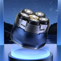 Rasoir électrique pour hommes chauves, rasoir magnétique 6D, tondeuse à cheveux rechargeable, LED étanche, coupe-cheveux pour le visage 3