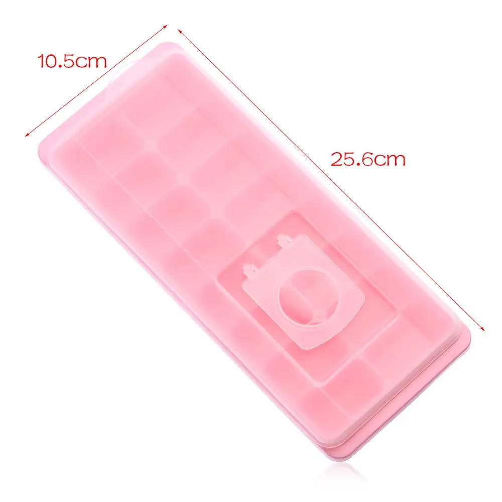 16 Cavity Ice Tray Cube Mold With Lid Non-stick Plastic Mold Drink Jelly Freezer Maker Box Plastic Cover Kitchen Ice Cream Tools