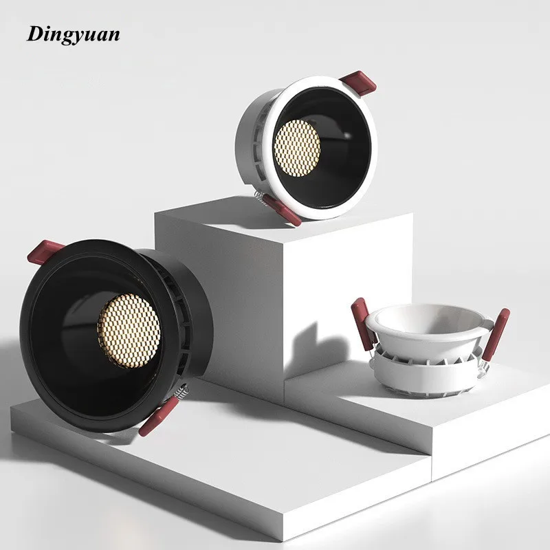 

Dimmable Recessed Anti Glare LED Downlights 9W/12W/15W/18W/20W/24W COB Ceiling Spot Lights AC90~260V Background Indoor lighting