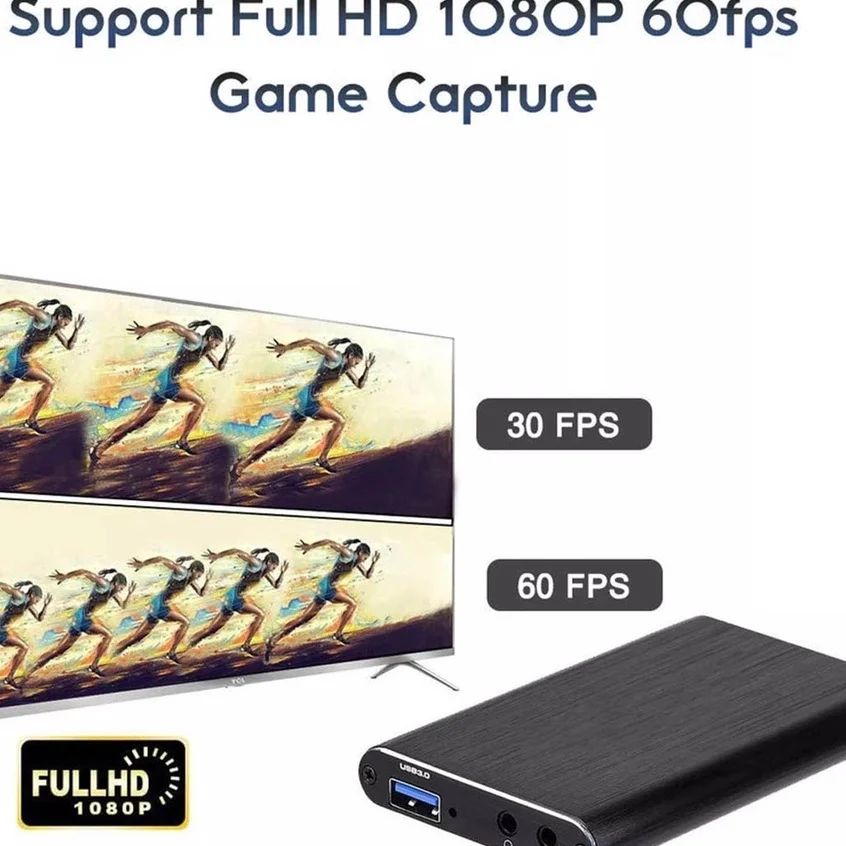 휴대용 비디오 캡처 카드, HDMI 오디오 비디오 캡처 장치, 4K 비디오 캡처 카드, USB 3.0, 1080P, 60fps