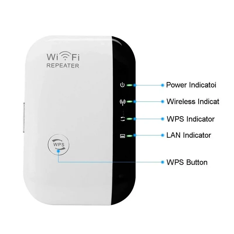 

Wireless WiFi Network Repeater 300Mbps Extender Amplifier Booster Router 802.11 WPS Long Range 2.4GHz WiFi Router Relay Enhancer