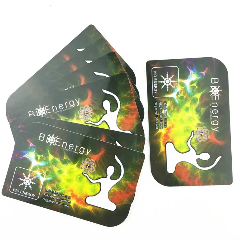 Custom  5058 Bio energy  card Anti radiation negative ion FIR healthy nano energy card oppbag packaging with instruction manual 