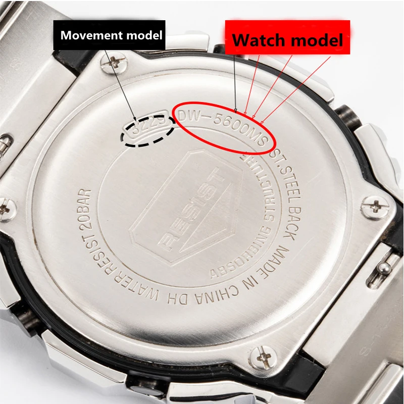 Watch accessories for Casio  DW5600 DW5610 Stainless steel metal case