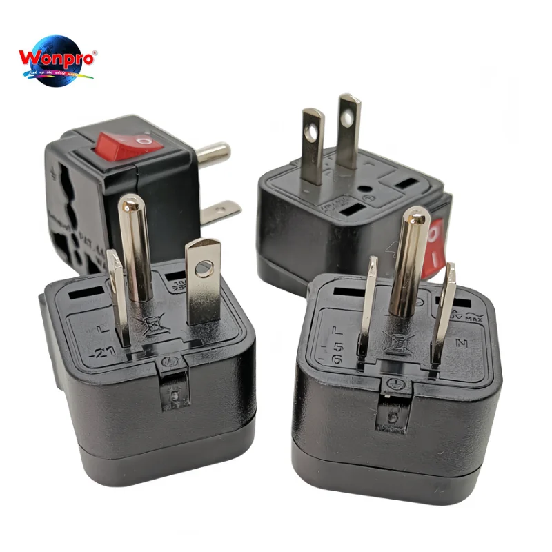 North American US Nema Plug Adapter Max AC250V 10A Wonpro Power Socket With On/Off Switch power plug adapter conversion plug plug conversion socket universal socket adapter