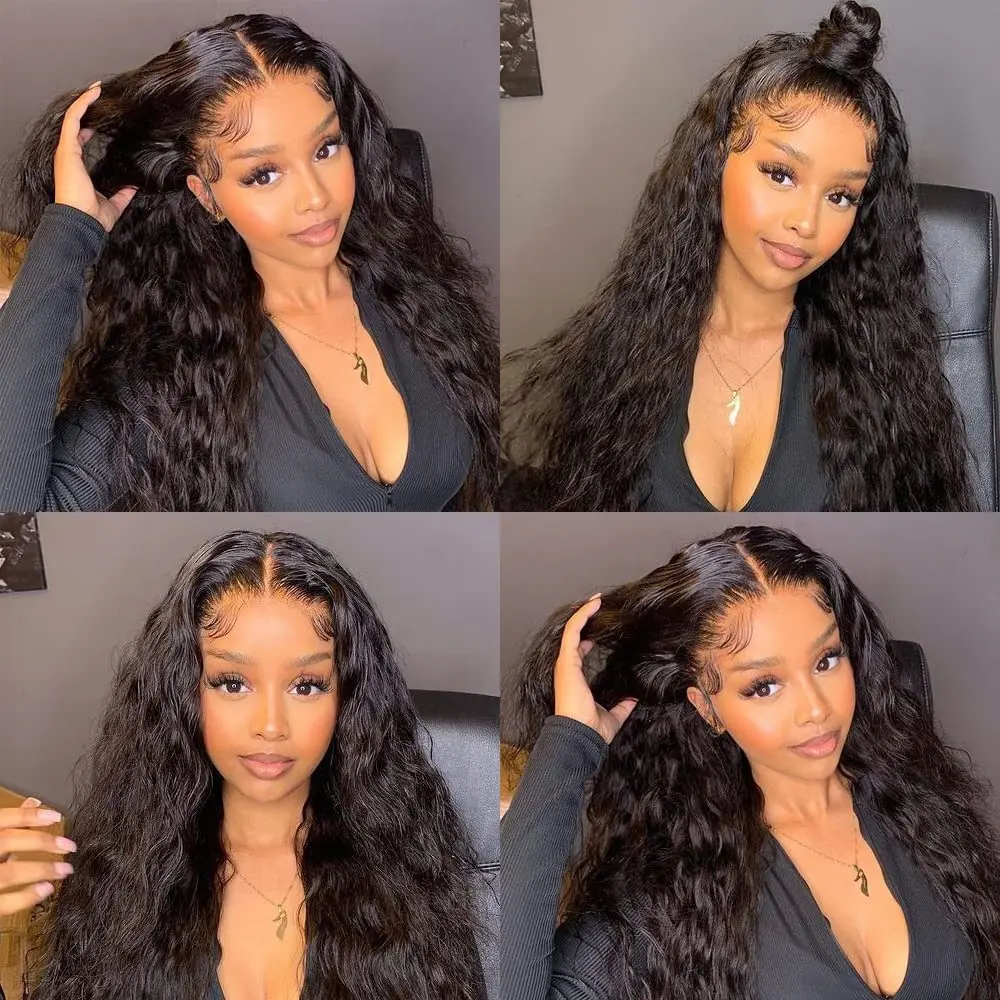 13X4 Kinky Curly Lace Wigs Synthetic Wig 180% Density Natural Black Soft Long Glueless High Temperature With Baby Hair For Women